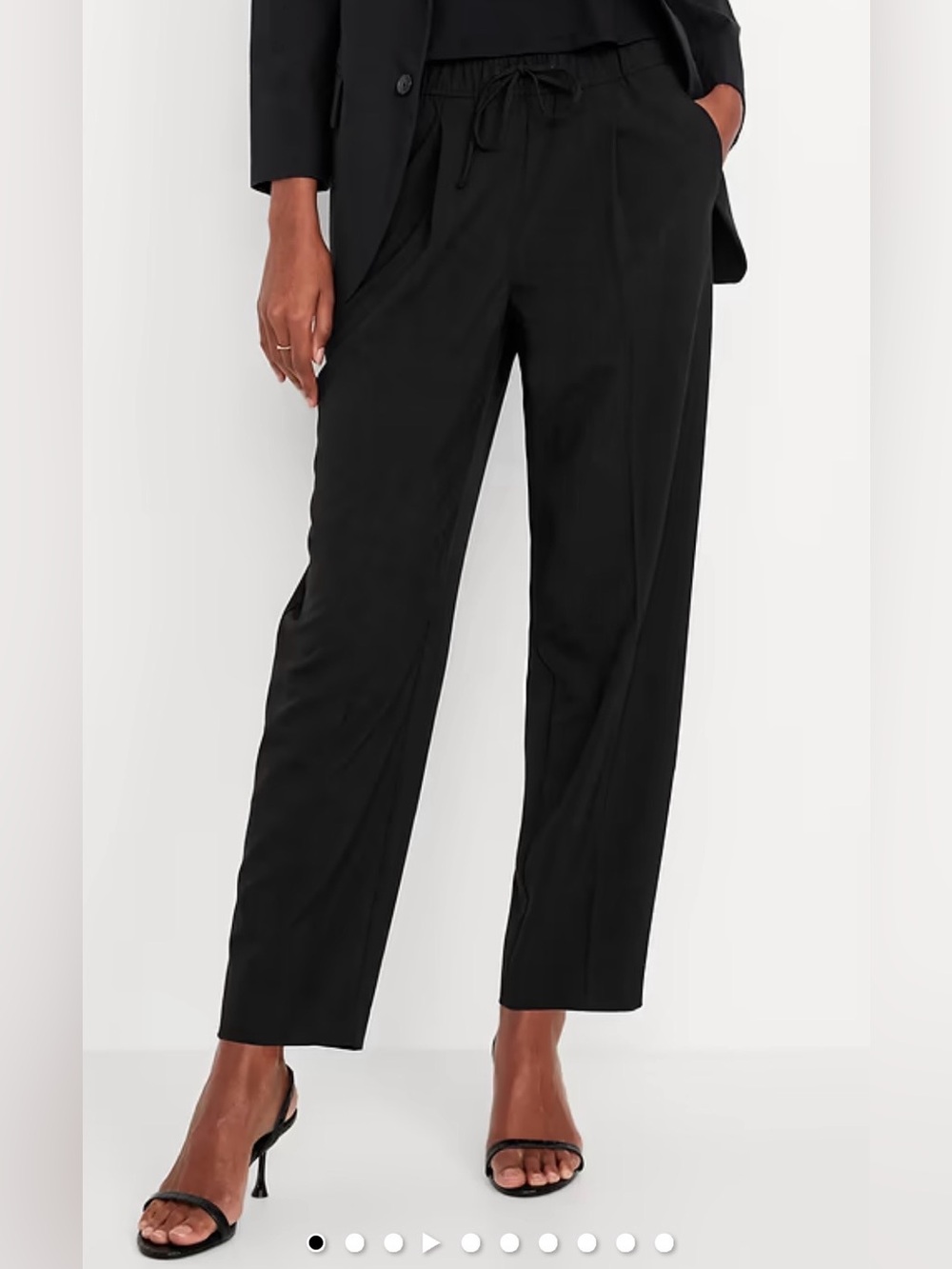 Old Navy High Waisted Billie Straight Ankle Trouser Black